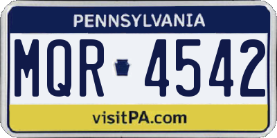 PA license plate MQR4542