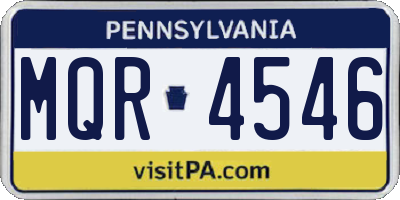 PA license plate MQR4546