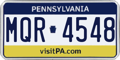 PA license plate MQR4548