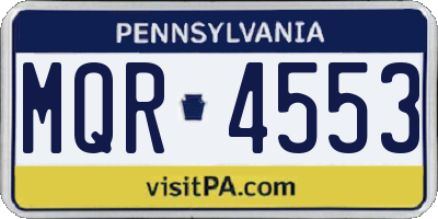 PA license plate MQR4553
