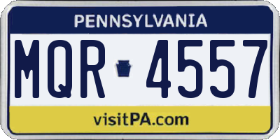 PA license plate MQR4557
