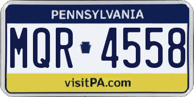 PA license plate MQR4558