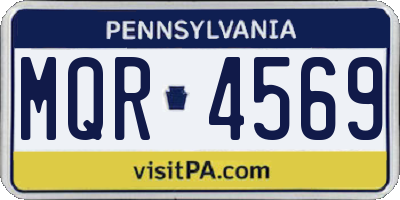PA license plate MQR4569
