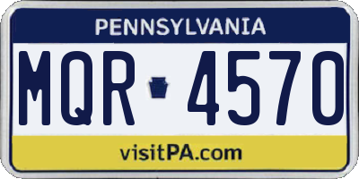 PA license plate MQR4570
