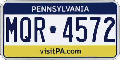 PA license plate MQR4572