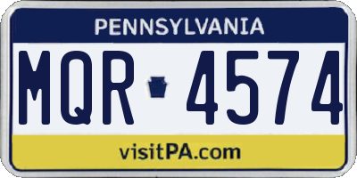 PA license plate MQR4574