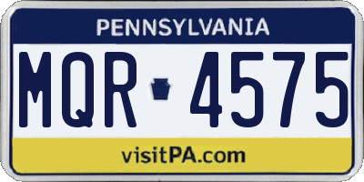 PA license plate MQR4575