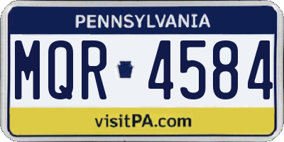 PA license plate MQR4584
