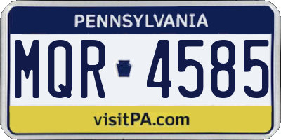 PA license plate MQR4585