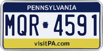 PA license plate MQR4591