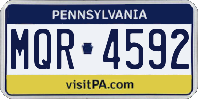 PA license plate MQR4592