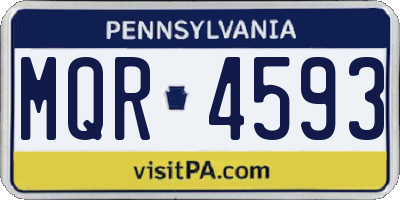 PA license plate MQR4593