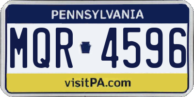 PA license plate MQR4596