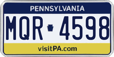 PA license plate MQR4598