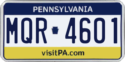 PA license plate MQR4601