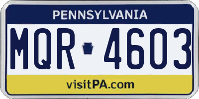 PA license plate MQR4603