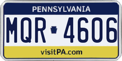 PA license plate MQR4606