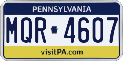 PA license plate MQR4607