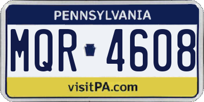 PA license plate MQR4608