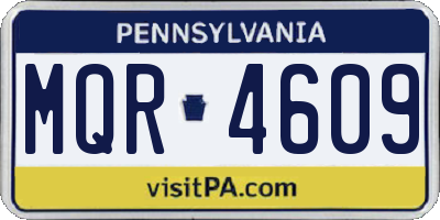 PA license plate MQR4609