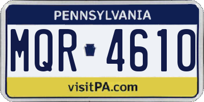 PA license plate MQR4610
