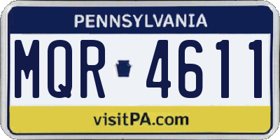 PA license plate MQR4611