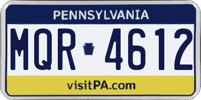 PA license plate MQR4612