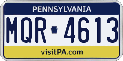 PA license plate MQR4613