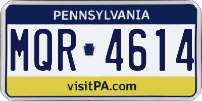 PA license plate MQR4614
