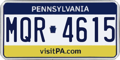 PA license plate MQR4615