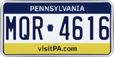 PA license plate MQR4616