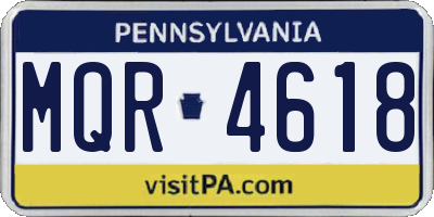 PA license plate MQR4618