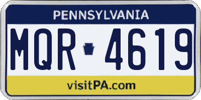 PA license plate MQR4619