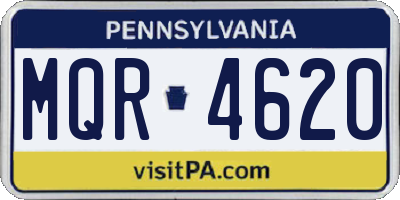 PA license plate MQR4620