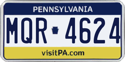 PA license plate MQR4624