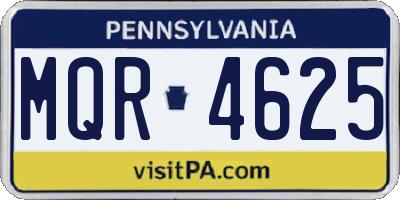 PA license plate MQR4625