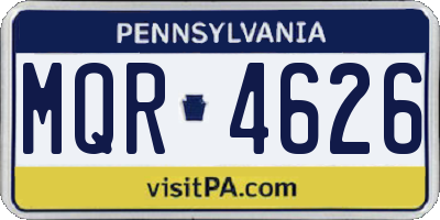 PA license plate MQR4626