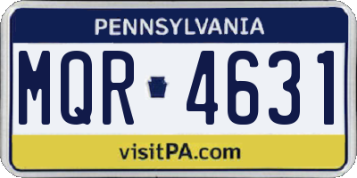 PA license plate MQR4631
