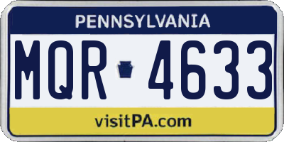 PA license plate MQR4633