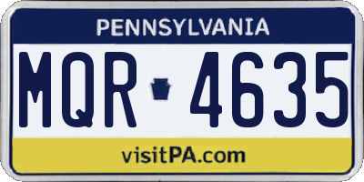 PA license plate MQR4635