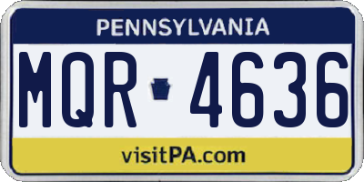PA license plate MQR4636