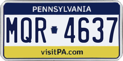 PA license plate MQR4637