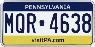 PA license plate MQR4638