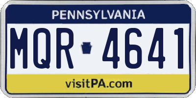 PA license plate MQR4641