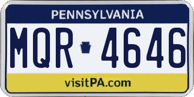 PA license plate MQR4646