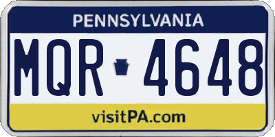 PA license plate MQR4648