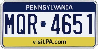 PA license plate MQR4651