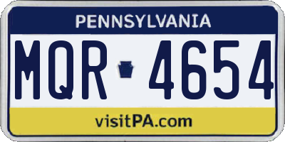 PA license plate MQR4654