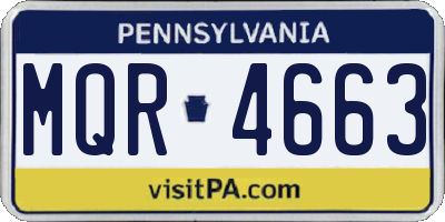 PA license plate MQR4663