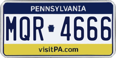 PA license plate MQR4666
